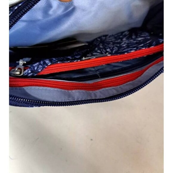 NWT Baggallini Navy Floral RFID Crossbody Bag  Matching Pouch Adjustable Strap - Picture 4 of 5